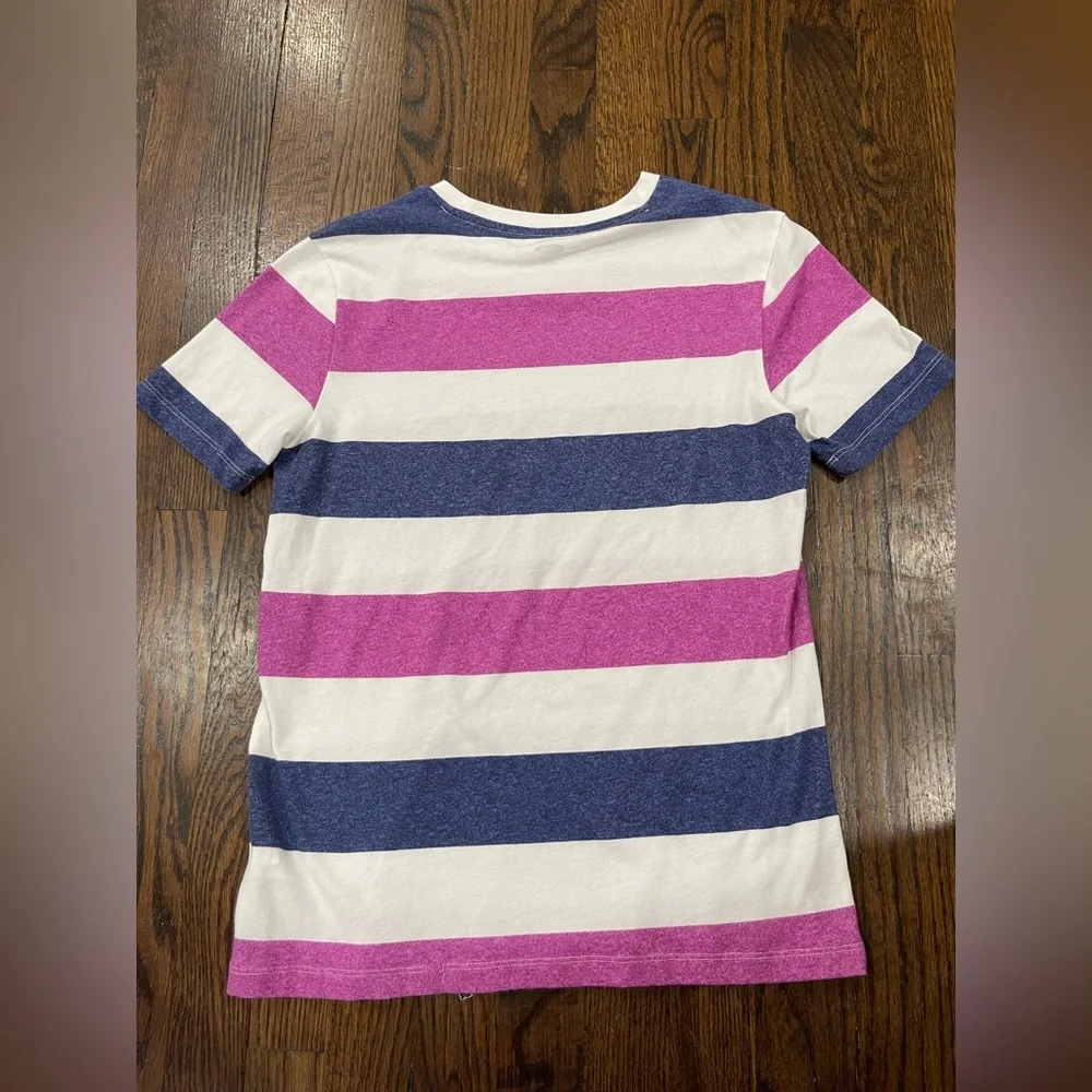 Old Navy Pink and Blue Striped Kids Tee size 14/16